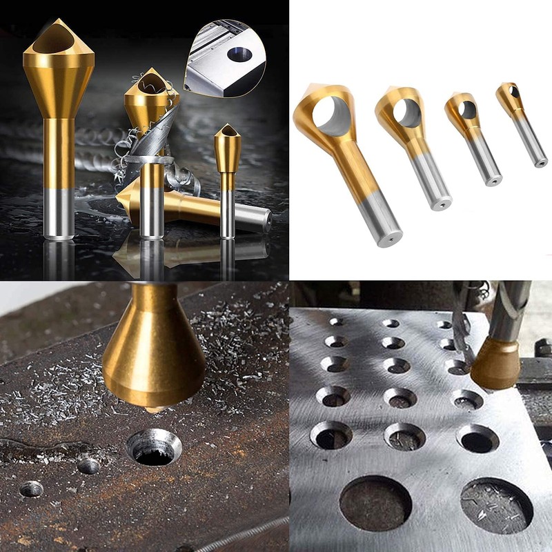 MOLATE 4 Pcs Chamfering Cutter, Deburring, Hole Drilling, Chamfering, Punching