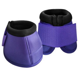 Gallopoff Equine Ballistic Overreach Bell Boots - No-Turn Boots for Horses, Horse Hoof Protection (Sold in Pairs) Purple X-Large