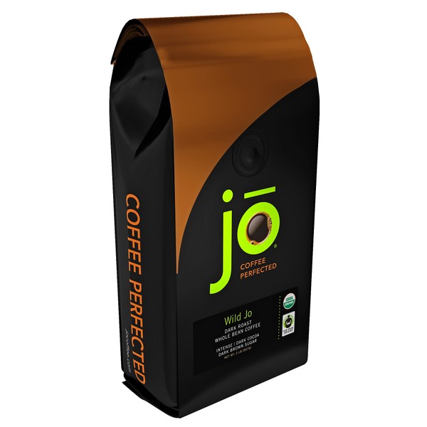 WILD JO: 2 lb, Organic Dark French Roast Coffee, Whole Bean, Bold Strong Rich Wicked Good, Great Brewed or Espresso, USDA Certified, Fair Trade Certified, Kosher, Arabica Beans, Non-GMO, Gluten Free