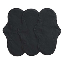 IMSEVIMSE Active Sanitary Pads Regular Organic Cotton Black (Pack of 2 x 3)