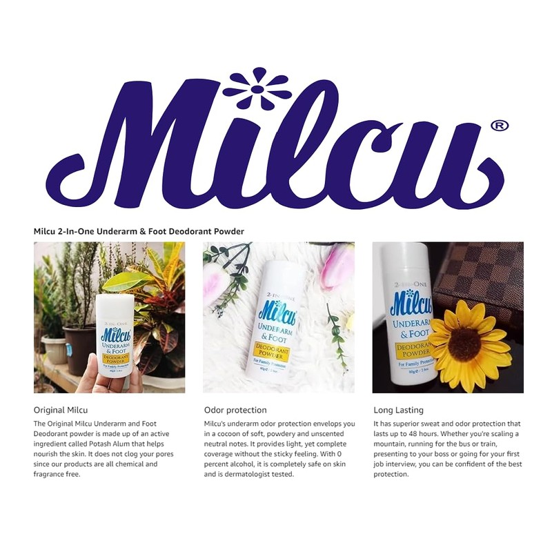 Milcu Milcu Underarm & Foot Deodorant Powder 80 grams Large