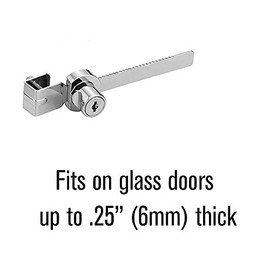 Glass Showcase Door Lock, Sliding Glass Cabinet Rachet Lock with Keys, 1 Unit