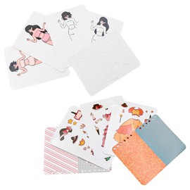 POFET Poking Art DIY Hand-Made DIY Poking Set Painting with 3 Poking Board 8 Watercolour Painting 4 Character Model Card 3 Sticker Paper Princess Change Dress Educational Craft Kits