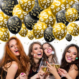 20pcs Money Dollar Currency Symbol Signs Latex Balloons Dollar Bill Party Balloons for Money Theme Party Birthday Las Vegas Casino Party Wedding Bachelorette Retirement Anniversary Graduation