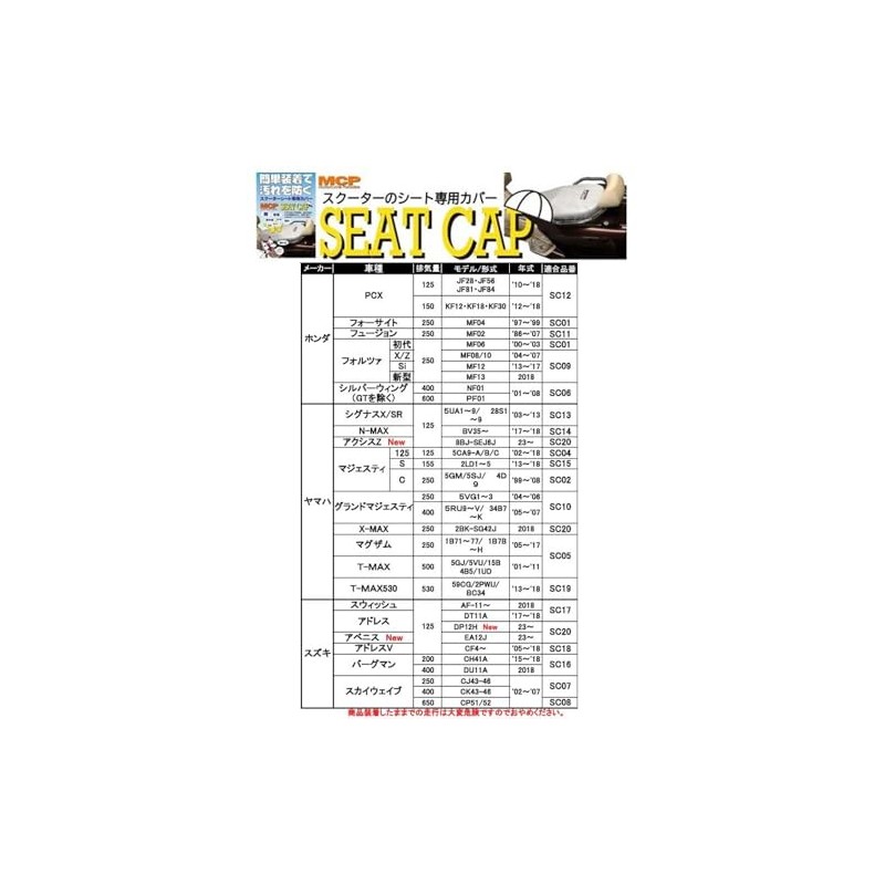 レイト商会 (REIT) SC02 MCP シートキャップ マジェスティ/C 99-08 5GM/5SJ/4D9 車種専用タイプ オートバイ用
