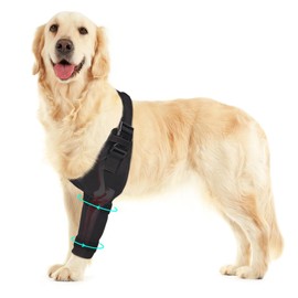 Pawfun - Funda para codo para perro, transpirable y ajustable, soporte para la pierna delantera para artritis, higroma, llagas de presión y callos, envoltura suave para prevención de lesiones y