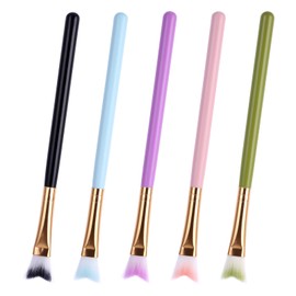 HJZHII 5 Pcs Eyelash Brush, Curved Cleaning Brushes Fluffy Lash Extension Brush Set Cosmetic Lash Cleanser Brushes for Wash Bath Tools Supplier Home Salon Professional Makeup Artist Shampoo