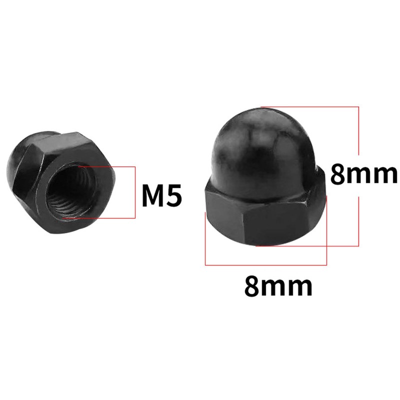 Yesmin 12 Pcs M5 Dome Nut,For Industry,Power,Hardware,Equipment,Etc