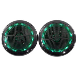 Rockville Rmc65lb 6.5" 600W 2-Way Black Marine Speakers with Multi Color LED + Remote