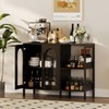 GAOMON Modern Sideboard, Buffet Sideboard with Glass Doors and Adjustable