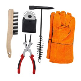 Milageto Welding Slag Removal Tool Kit, Welding Hammer Maintenance, Metal Welding Gauge, Wire Brush for Slag Removal,