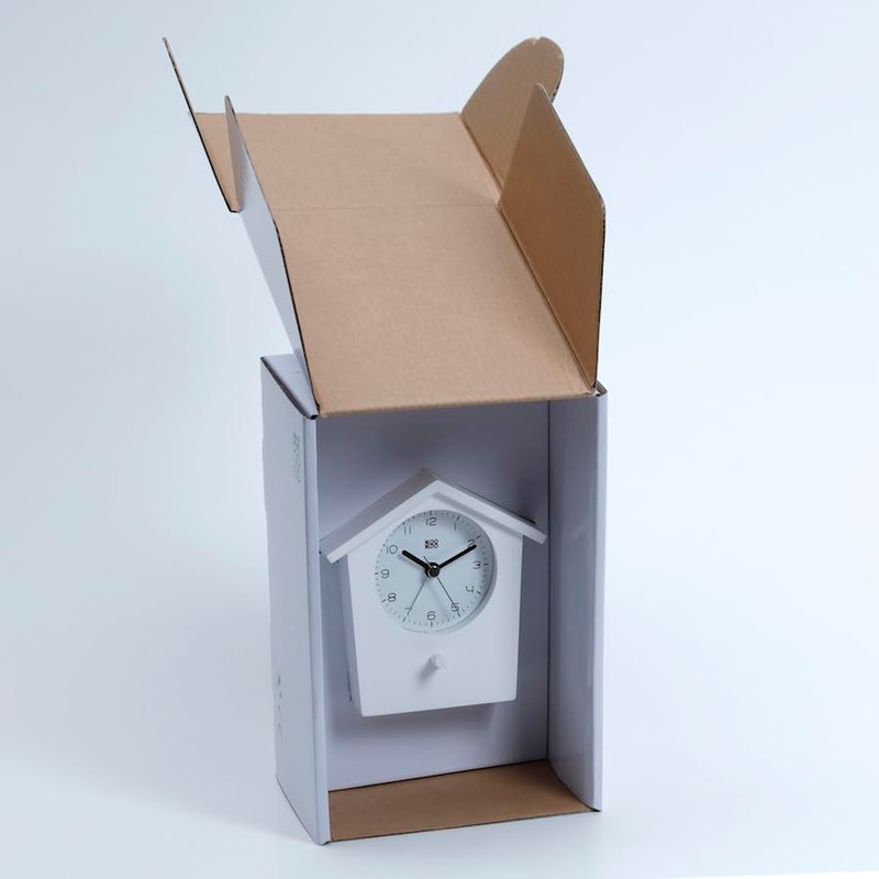 KOOKOO EarlyBird Weiß, Wecker mit Vogelmelodie (Originalaufnahme) oder Dreiklangton