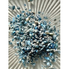 Blue Apatite - Medium Chips no Powder - 100% Blue Apatite Life+Love! Stone of Connection Communication! med(1 Ounce)