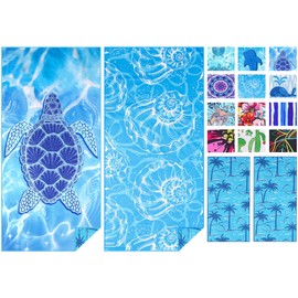 Haleey 2 Pack Microfibre Thin Lightweight Beach Towel Extra Large Oversized 180x80cm Quick Dry Sand Free Towels for Adults Travel Swim Pool Bath Beach Accessories Essentials Vacation Gifts