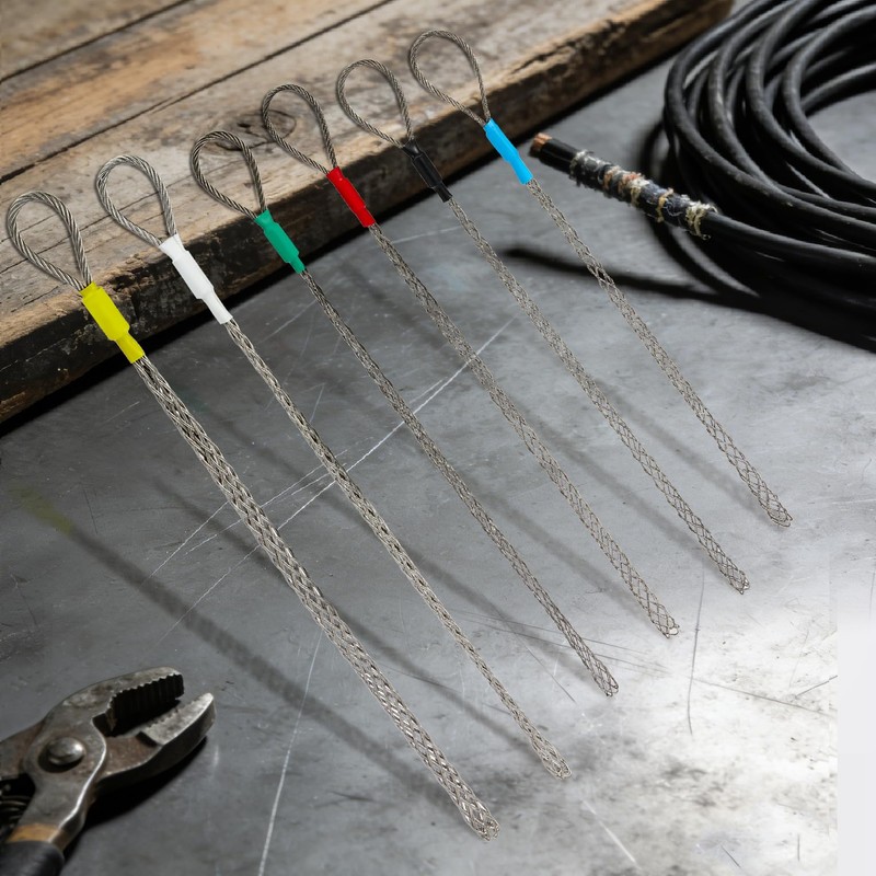6 Pack Wire Mesh Cable Pulling Grips, Fit 0.16-0.98 in