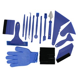 ULTECHNOVO 21PCS Car Tinting Squeegee Tool Set Durable Film Installation Kit with for Flat Curved Surfaces Complete Sticker Accessories Blue