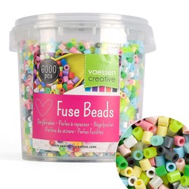 Vaessen Creative Perline a Fusione, Mix Color Pastello, Set di 6000 Pezzi per i Lavori di Fai-da-te con Bambini, per Creare Gioielli, Decorazioni Fatte in Casa e per Altre Idee Ingegnose
