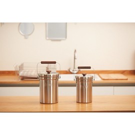 Badya 18-8 Full Stainless Steel Food Waste Bin 1.5L~2L / 밧드야 18-8 풀스텐 음식물쓰레기통 1.5L~2L