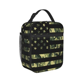 Yilad Camouflage Usa Flag Reusable Lunch Box Insulated LunchBox Cooler Lunch Bag