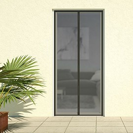 Deluxe 101380105-VH Magnetic Fly Screen Slat Curtain 100 x 220 cm Black