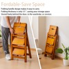 Latifolia Foldable 3 Step Stool, Wooden Step Stool with Floor