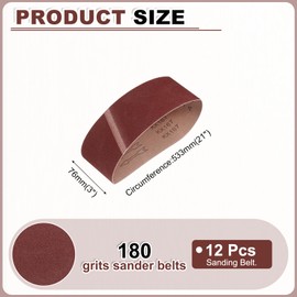 HARFINGTON 3 x 21 Inch Sanding Belts, 8 Pcs 180 Grits Aluminum Oxide Abrasive Belt Sander File Belt for Woodworking, Metal Polishing, Knife Sharpener
