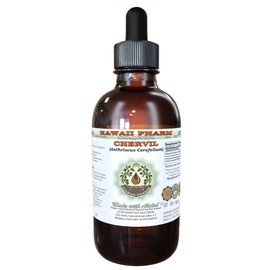 Chervil Alcohol-Free Liquid Extract, Chervil (Anthriscus Cerefolium) Dried Leaf Glycerite Hawaii Pharm Natural Herbal Supplement 4 oz