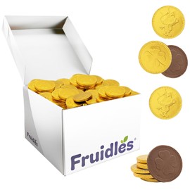 St. Patrick's Day Lucky Belgian Milk Chocolate Gold Coins, Nut-Free, Kosher Certified Dairy, Leprechaun Box (5 Pounds (Bulk))