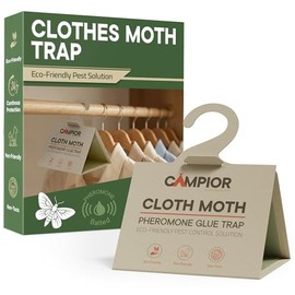 Clothing Moth Traps with Pheromones (8 Pack) Non‑Toxic, Sticky Glue Traps for Clothes Moth Treatment & Prevention, Case‑Making & Web‑Spinning Moths, for Closets & Storage, Protects Clothes & Carpets