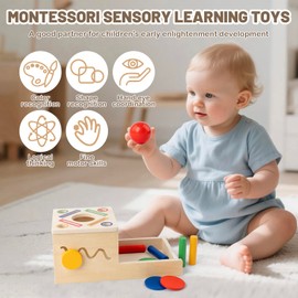 FMSKS Children's Montessori Toy, Wooden Toy, Motor Skills Toy, Sorting & Stacking Toy, Baby from 36 Months, Colour Sorting Game, Educational Toy for Toddlers, Boys, Girls