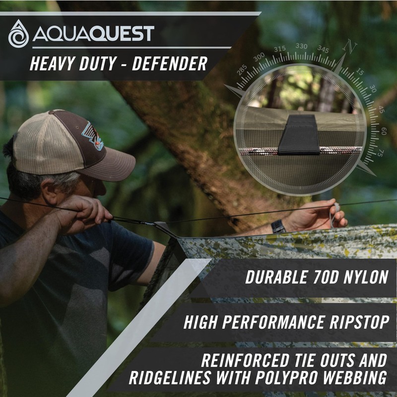 AquaQuest Defender Tarp – Heavy-Duty Waterproof (20,000 mm) Seam-Taped Rain