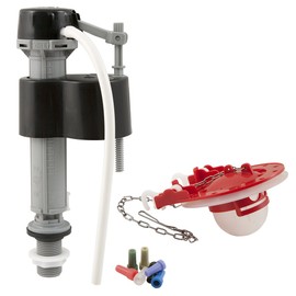 PlumbCraft Universal Toilet Fill Valve and Flapper Repair Kit 7029700, 3-inch Toilet Fill Valve Replacement Kit with 3-inch Toilet Flapper, Toilet Tank Parts for Toilet Repair, Water-Saving Toilet Kit