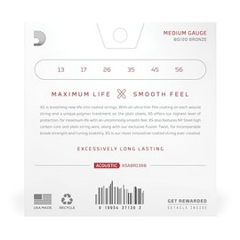 D'Addario XS 80/20 Cuerdas de guitarra acústica recubiertas de bronce
