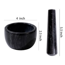 Marble Heavy Duty Mortar and Pestle Natural Marble Mortar and Pestle Set for Gourmet Cooking & Spice Grinding Make Fresh Guacamole, Salsa, Pesto, Stone Grinder Bowl, (7oz)