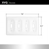 XVQ Ceramic Switch Plates Outlet Covers Switch Plate Cover White(Quad