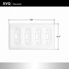 XVQ Ceramic Switch Plates Outlet Covers Switch Plate Cover White(Quad Toggle)