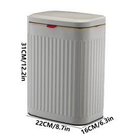 Smartbin 1.85 Gallon 7L Trash Can Carbon Steel 2 Ways Sliding Lid Kitchen Compost Bin Hanging in Cabinet Door Trash Bin Metal with Powder Coating Garbage Bin Cubo de Basura White