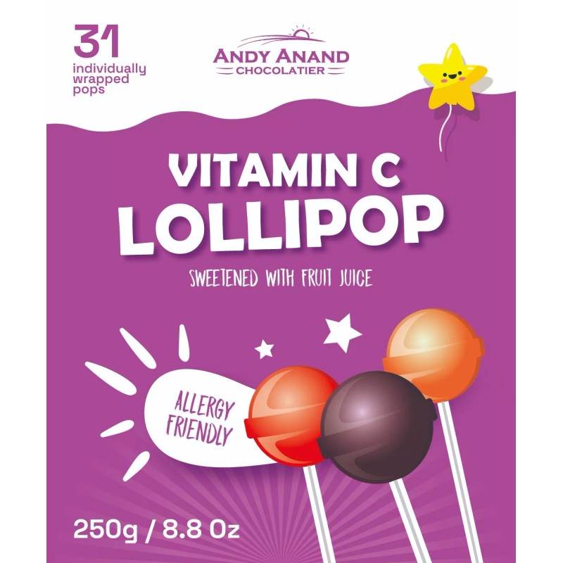 Andy Anand Low Calorie Lollipops, Vitamin C Enriched 31 pcs,