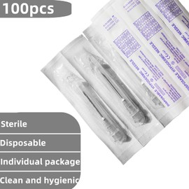 100 Pack 22Ga 1 Inch Sterile Disposable Injection Needle with Cap for Scientific and Industrial Dispensing Needl Accessories (22Ga)
