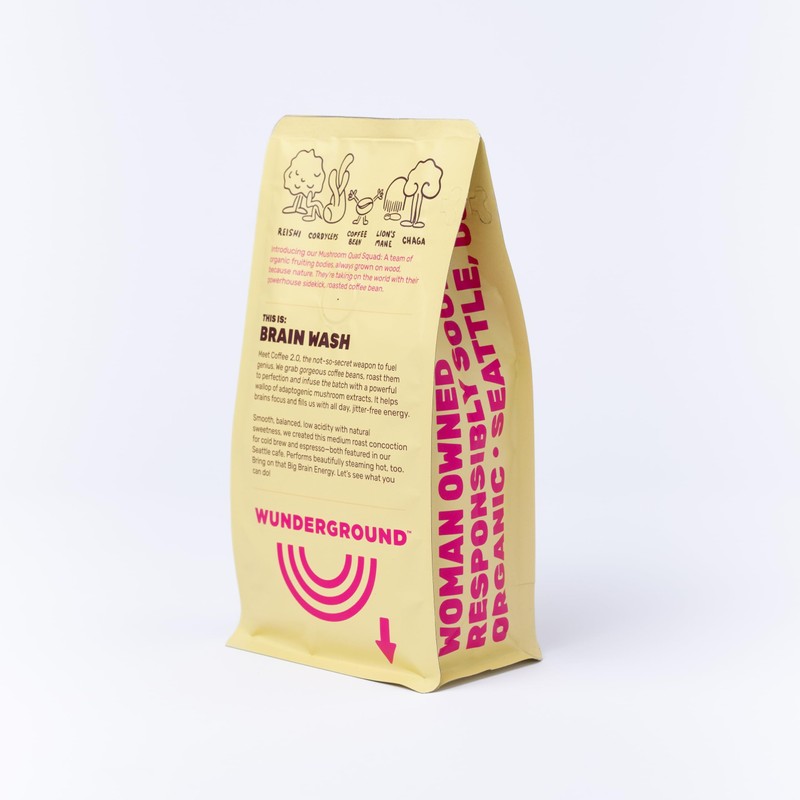 Wunderground's Brain Wash Medium Roast Organic Whole Bean Coffee with