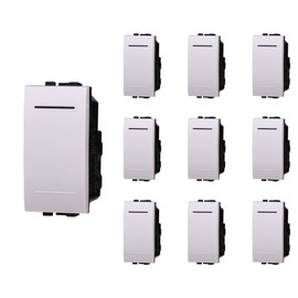 Fruit Series Sockets Inverter Compatible with Bticino Living Light White (Pack of 10 Unipolar Switches)