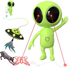 ORSDA Laser Cat Toys for Indoor Cats, 2 in 1 Interactive Automatic Dual Laser & Catnip UFO Dangler for Kitten Toys, Truly Random Trajectory Radar Motion-Activated, Rechargeable 4 Modes, Clamp Design