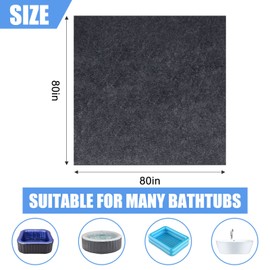 80 * 80 inch Hot Tub Pad, Inflatable Hot Tub Mat Outdoor Indoor, Waterproof Slip-Proof Backing, Absorbent Spa Pool Ground Base Flooring Protector Mat for Protect Hot Tub Pool from Wear