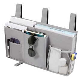 Joyfulife Bedside Caddy Bunk Bed Organizer Bedside Storage Organizer Hanging Bed Organizer Storage Bag Pocket for Bunk, Hospital Beds, College Dorm Rooms, Baby Bed Rails, Camp 8 Pockets (A-Gray)