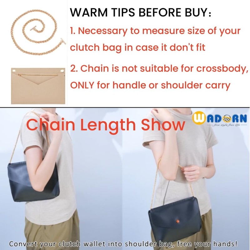 WADORN 1 Set Purse Organizer Insert Conversion Kit with Gold