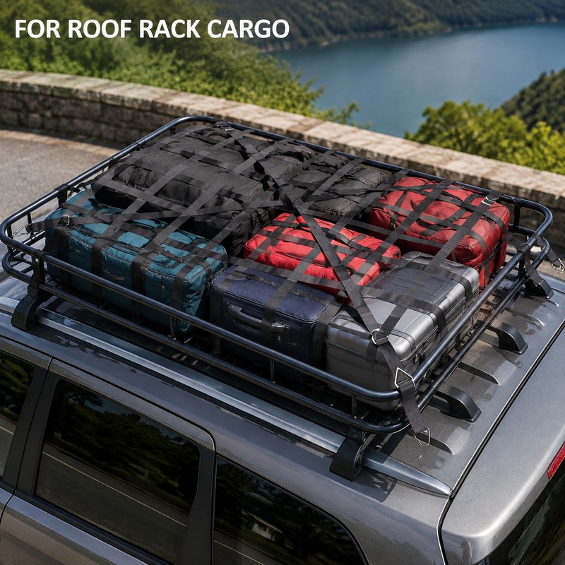 50 x 41.7-Inch Heavy-Duty Webbing Cargo Net with 4 Adjustable