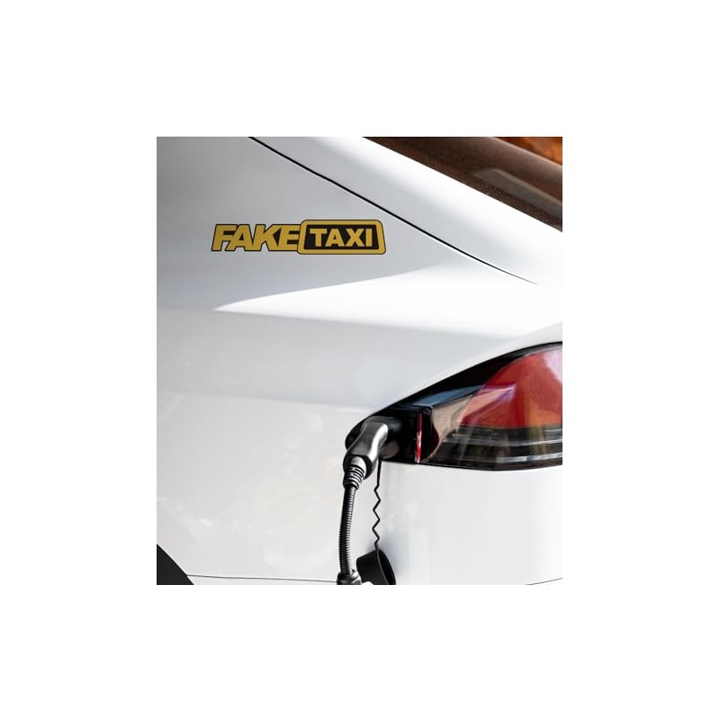 FakeTaxi 2 x Laminated Vinyl Polymeric Die Cut Car Stickers