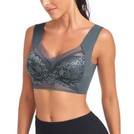 WOWENY Women’s Seamless Lace Bra without Underwire, Soft Push-Up Padded Bra, Breathable and Lightweight, Classic Bustier, Modern Feel