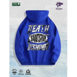 Death Before Dishonor Graphic Hoodie 100% Cotton US Warehouse 7 ColorsColor: Blue, Size: M