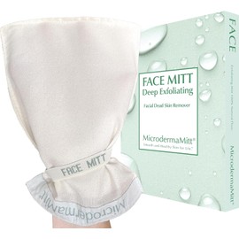 Microdermamitt Deep Exfoliating Face Mitt Firming Dry Skin Treatment-Unclog Pores, Repair Wrinkles, Sun Damage, Remove Imperfections and Invigorate Your Skin